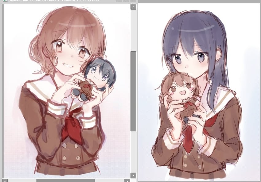 oumae kumiko and kousaka reina (hibike! euphonium) drawn by fufu_060211