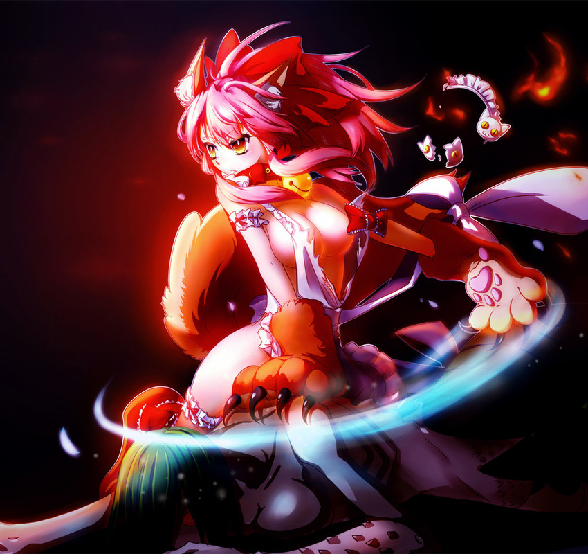 tamamo and tamamo cat (fate and 1 more) drawn by lytlennier