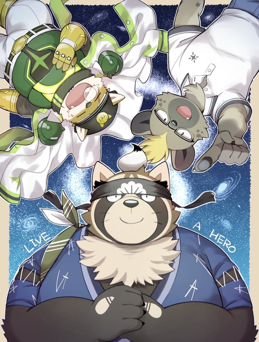 roiker, procy, and shoen (live a hero) drawn by kinoshita_jiroh