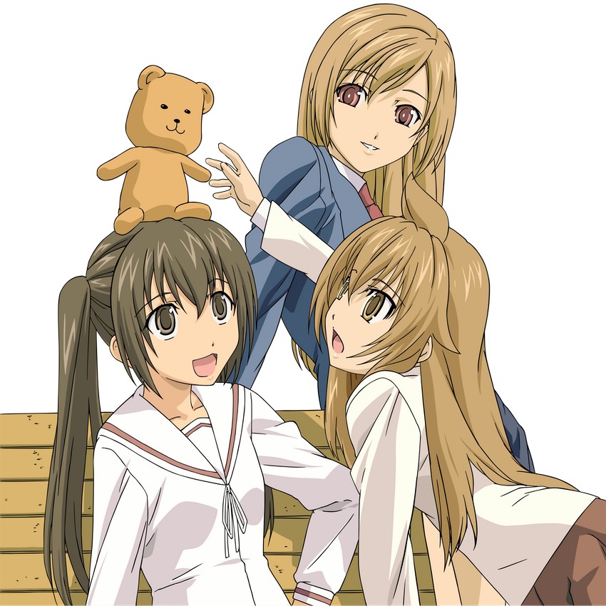 minami kana, minami chiaki, minami haruka, and fujioka-kuma (minami-ke)