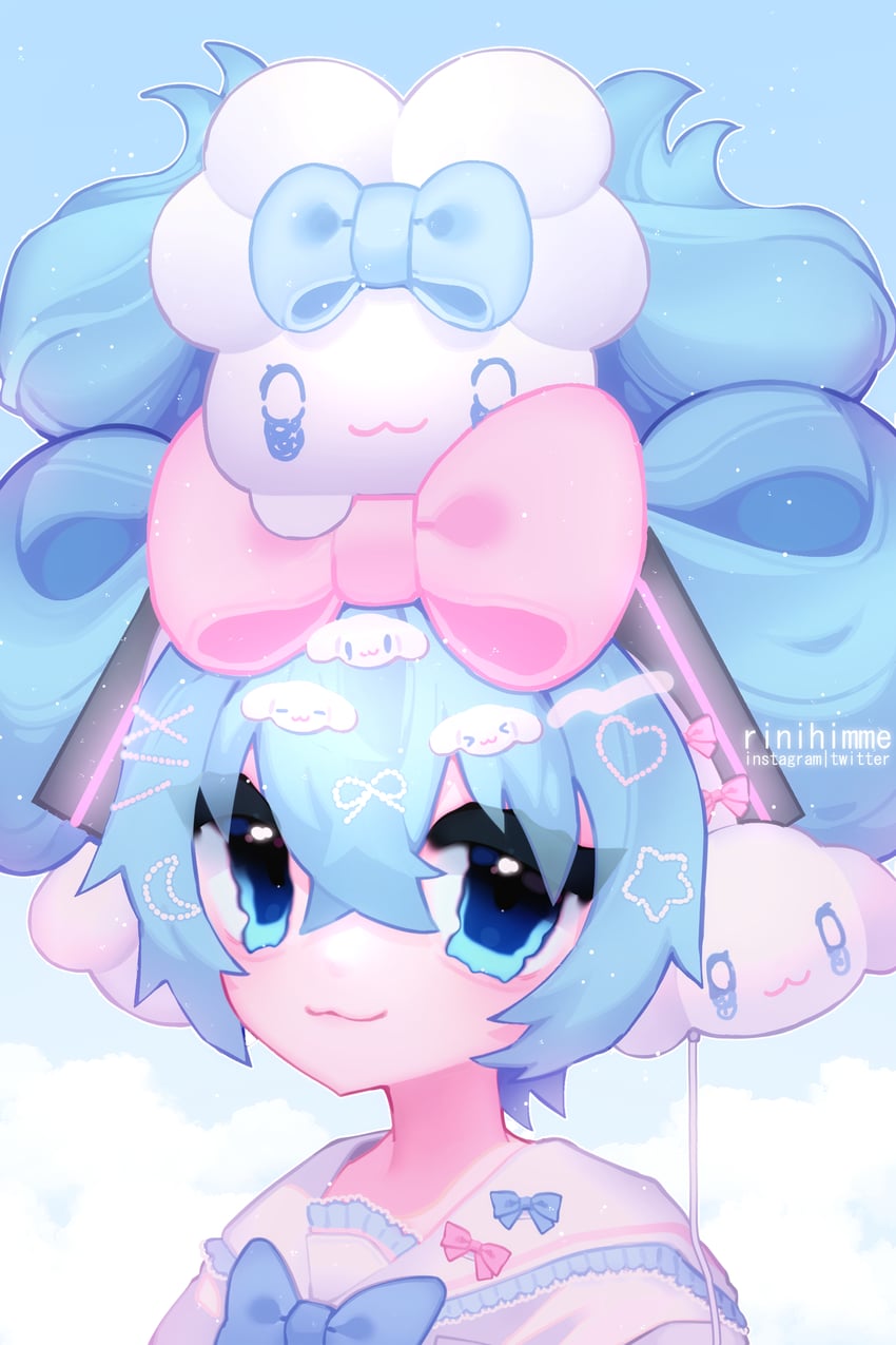 hatsune miku, cinnamoroll, and cinnamiku (vocaloid and 2 more) drawn by rinihimme