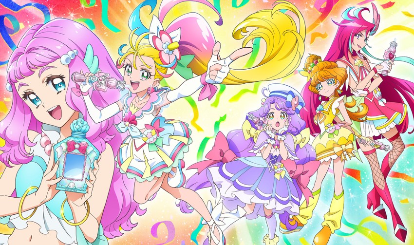 laura la mer, natsuumi manatsu, suzumura sango, takizawa asuka, ichinose minori, and 4 more (precure and 1 more) drawn by nakatani_yukiko