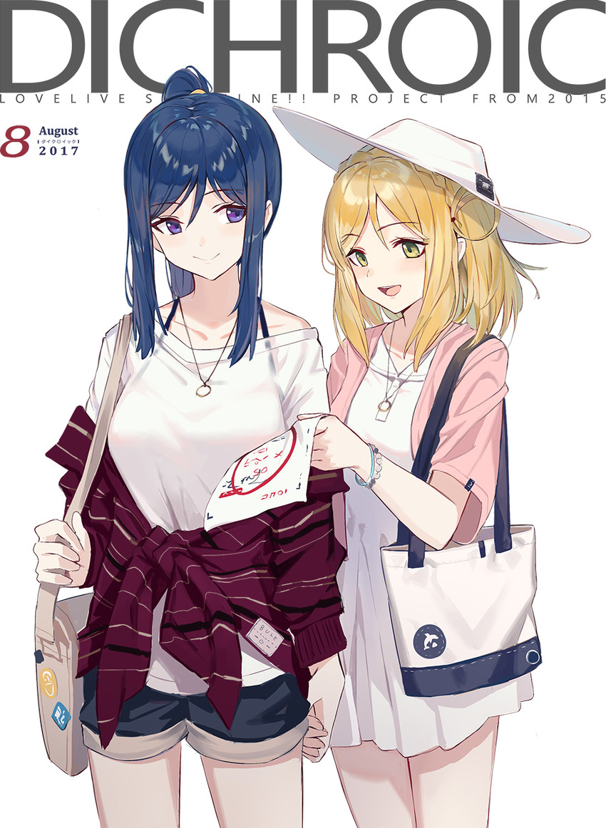 matsuura kanan and ohara mari (love live! and 1 more) drawn by huanxiang_heitu