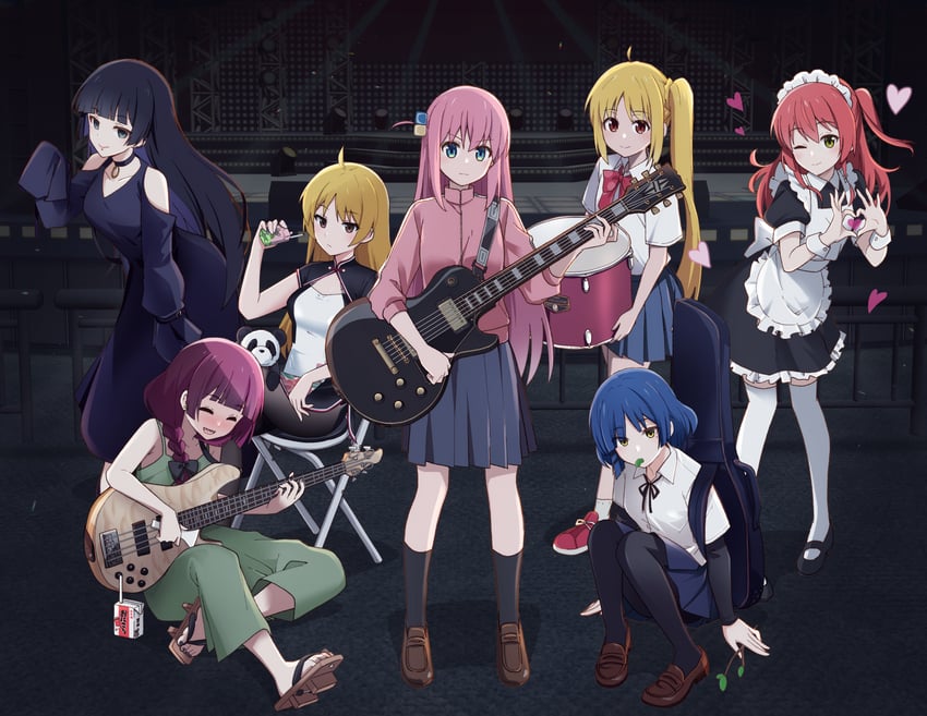 gotoh hitori, kita ikuyo, ijichi nijika, yamada ryo, hiroi kikuri, and 2 more (bocchi the rock!) drawn by tonogai_yoshiki