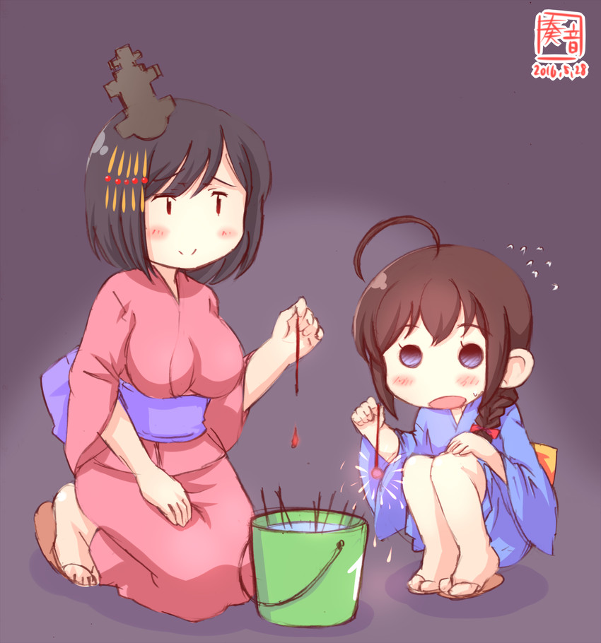 shigure and yamashiro (kantai collection) drawn by kanon_(kurogane_knights)