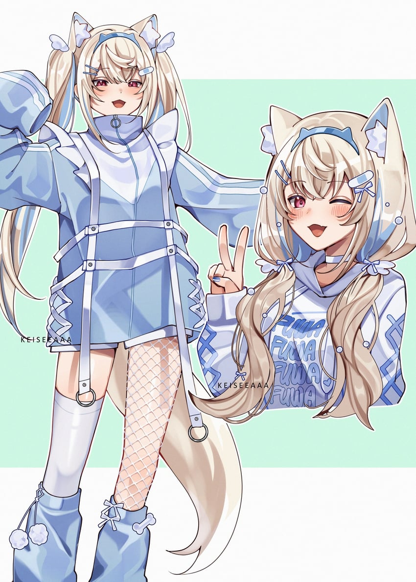 fuwawa abyssgard (hololive and 1 more) drawn by keisea