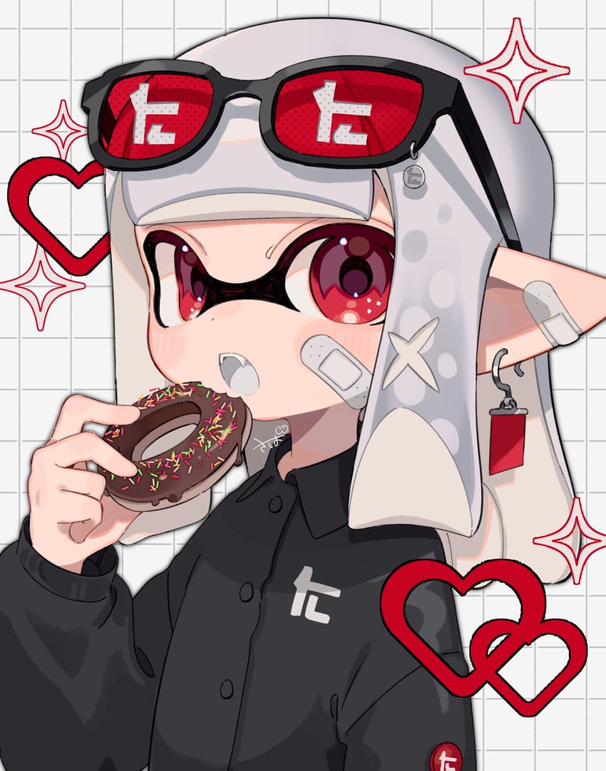 inkling player character and inkling girl (splatoon) drawn by sabata_saba