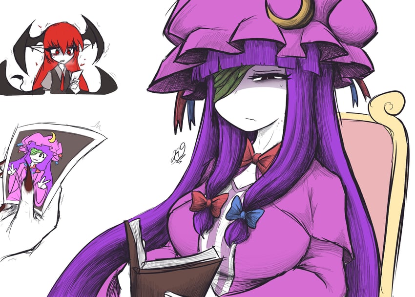 patchouli knowledge and koakuma (touhou and 1 more) drawn by herushiart