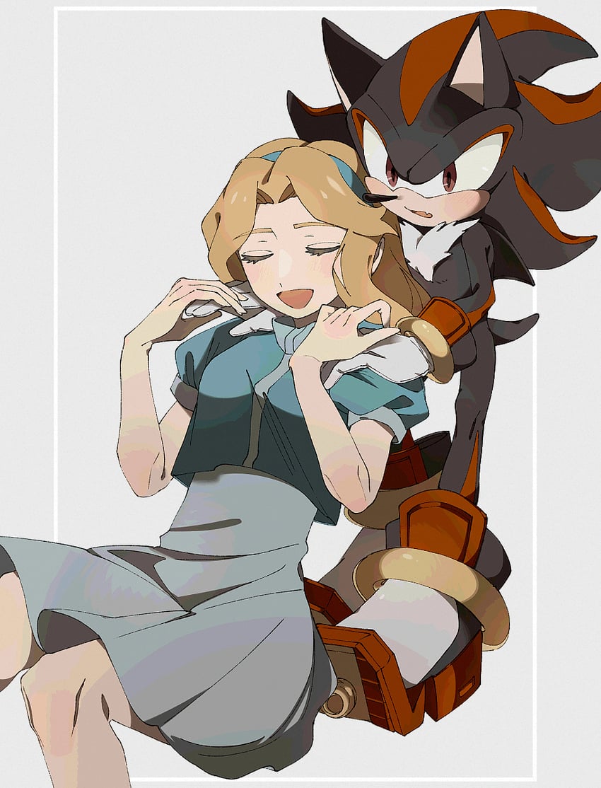 shadow the hedgehog and maria robotnik (sonic) drawn by 6v6_1212