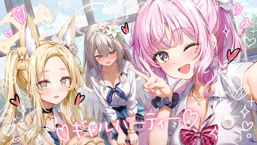 mika, seia, and nagisa (blue archive) drawn by kuria_(clear_trip_second)
