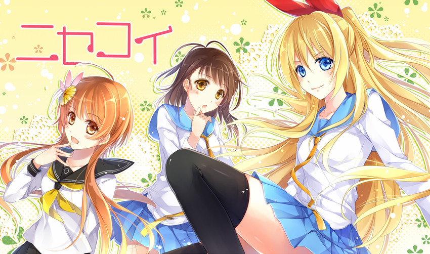 kirisaki chitoge, onodera kosaki, and tachibana marika (nisekoi) drawn by mochizuki_shiina