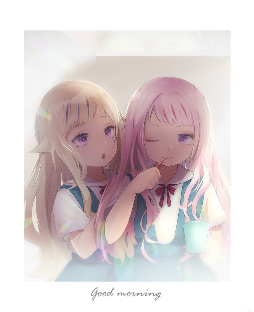 tanaka hime and suzuki hina (himehina channel) drawn by ichigotoofu
