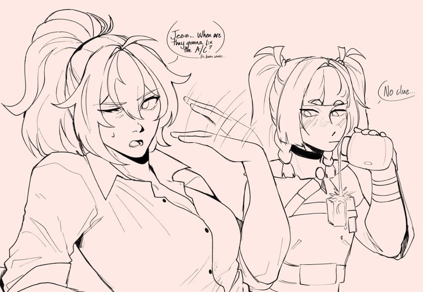 zhu yuan and qingyi (zenless zone zero) drawn by hadalogic