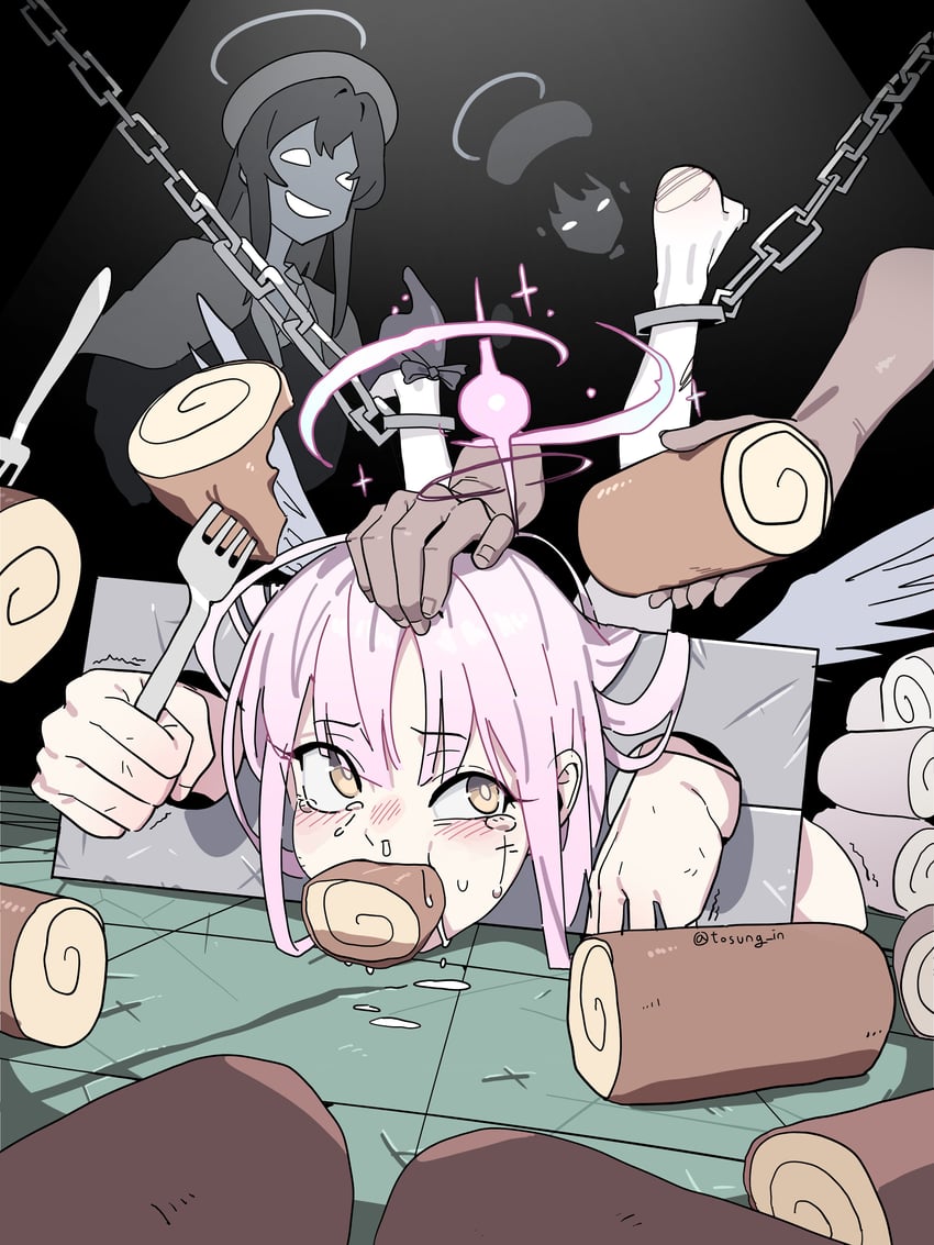 mika and tea party militant (blue archive) drawn by tosung_in
