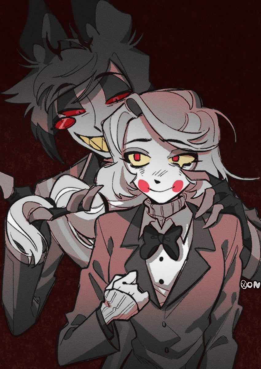 charlie morningstar and alastor (hazbin hotel) drawn by on_hh