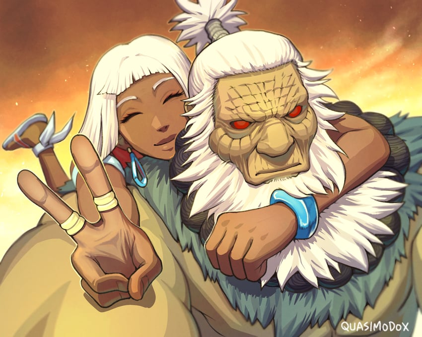 elena and akuma (street fighter and 1 more) drawn by quasimodox