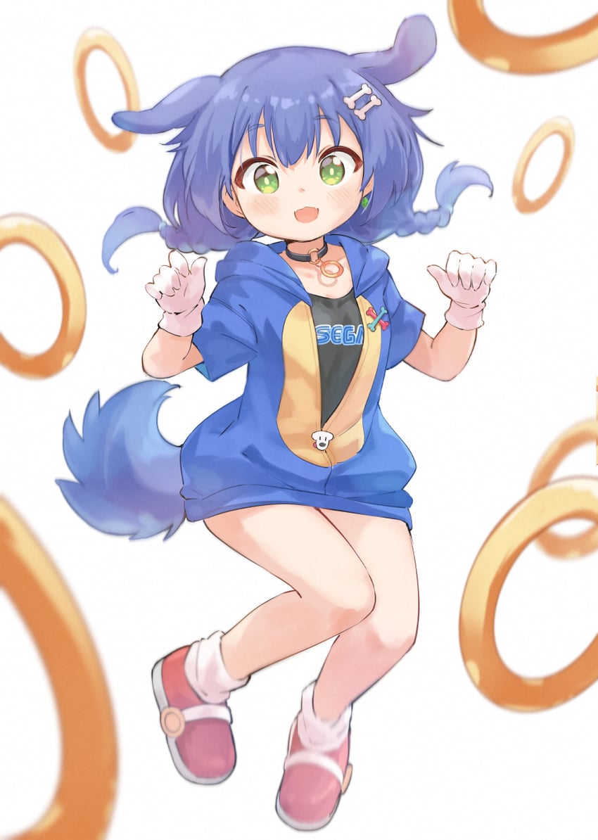 inugami korone and sonic the hedgehog (hololive and 2 more) drawn by garun_wattanawessako
