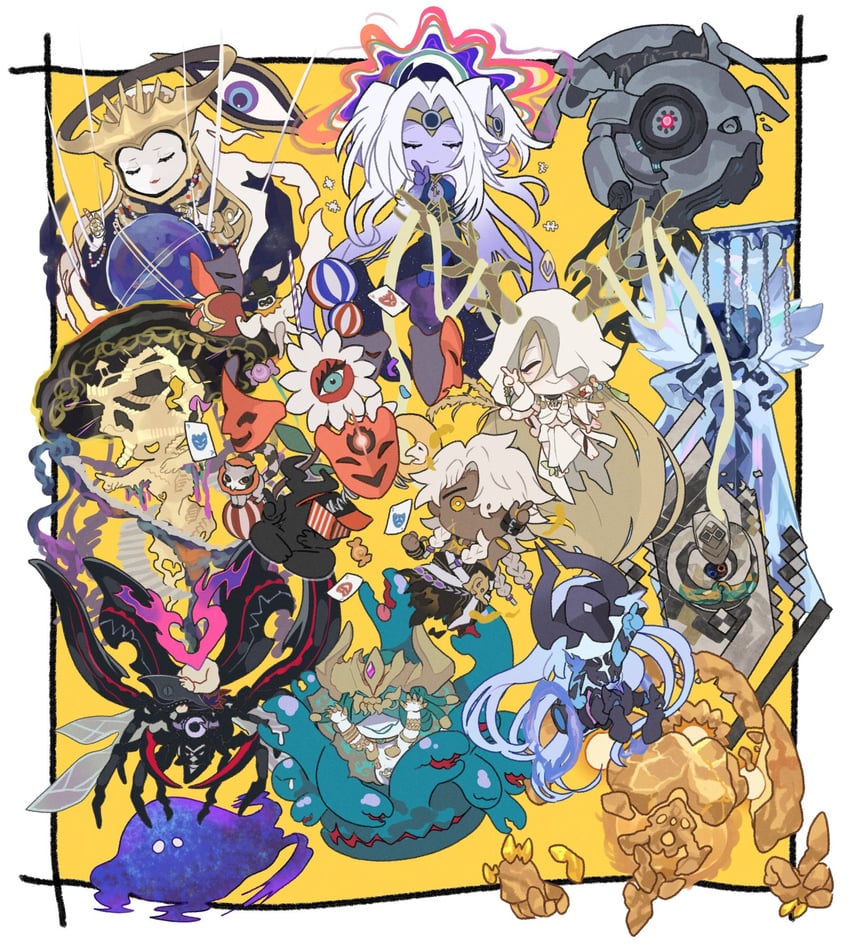 yaoshi, nanook, xipe, ena, aha, and 9 more (honkai and 1 more) drawn by susukinohara320