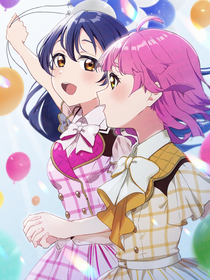 sonoda umi and tennoji rina (love live! and 2 more) drawn by kyaku_tasu
