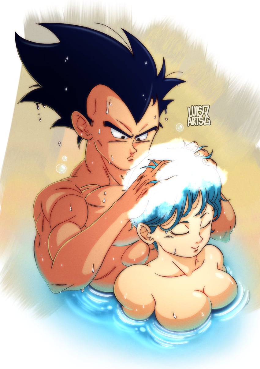 vegeta and bulma (dragon ball and 1 more) drawn by kisaragi_1go