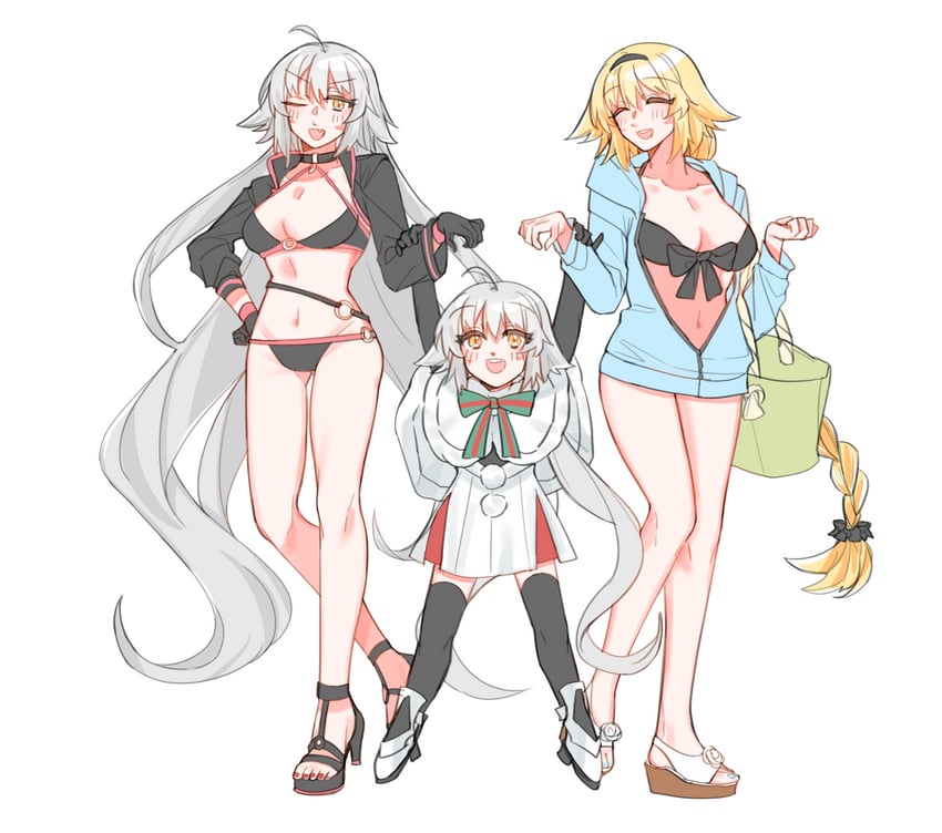 jeanne d'arc alter, jeanne d'arc, and jeanne d'arc alter santa lily (fate and 1 more) drawn by rabbit4037