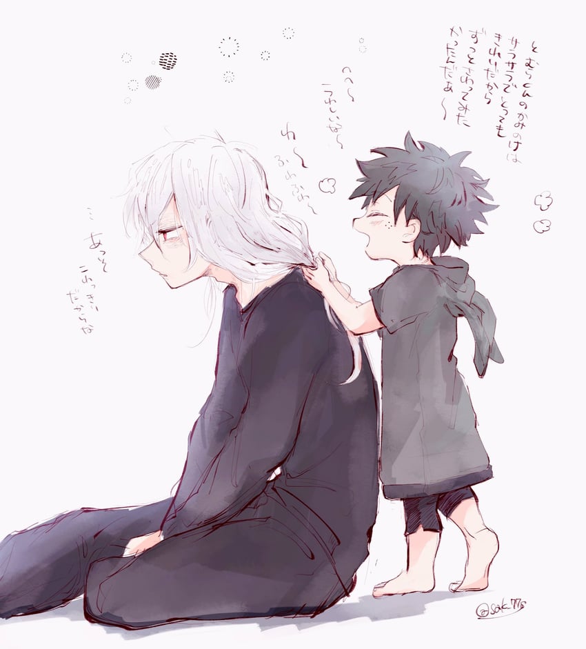 midoriya izuku and shigaraki tomura (boku no hero academia) drawn by sak_77s