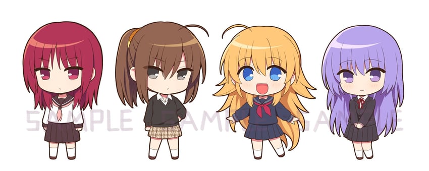 iwasawa masami, hisako, sekine shiori, and irie miyuki (angel beats!) drawn by nakamura_hinato