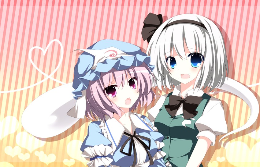 konpaku youmu and saigyouji yuyuko (touhou) drawn by horon