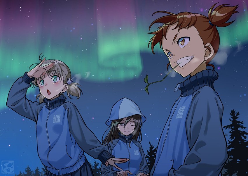 mika, aki, and mikko (girls und panzer) drawn by pairan