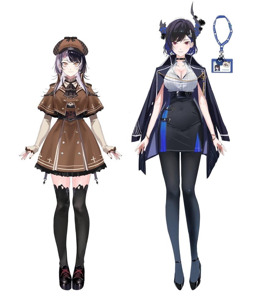 shiori novella and nerissa ravencroft (hololive and 1 more) drawn by yomosaka