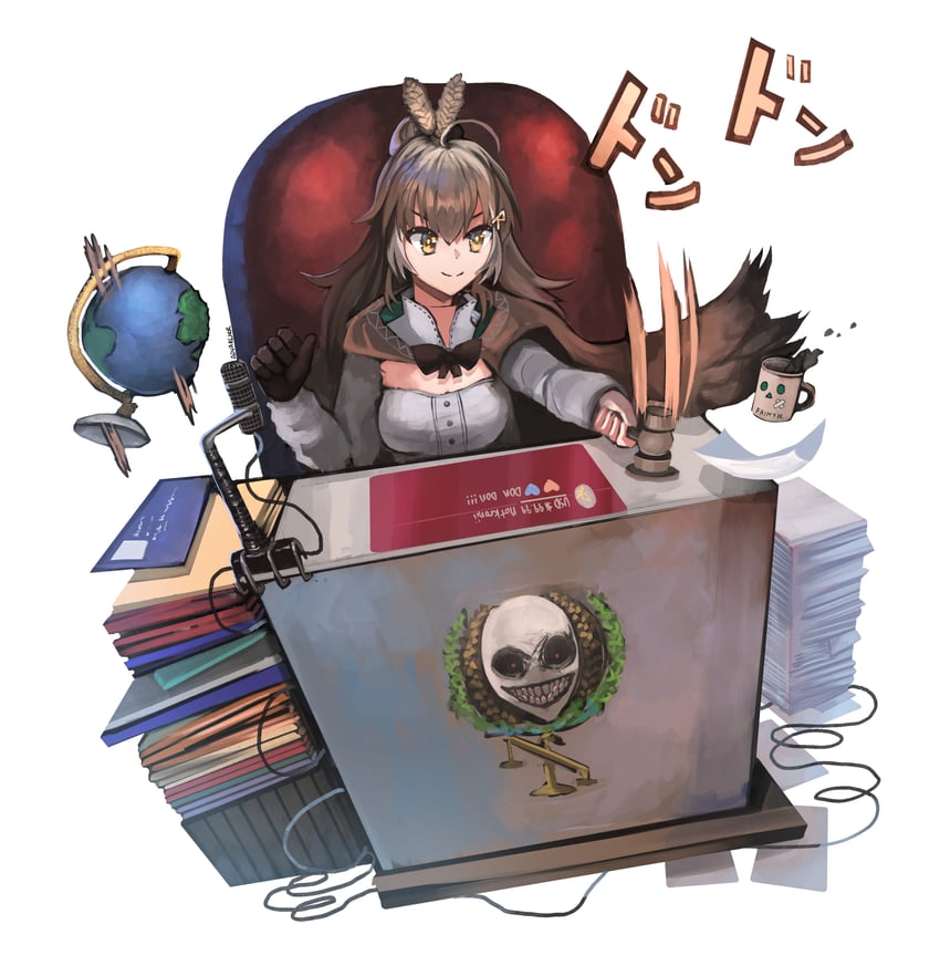 nanashi mumei, friend, and nightmare (hololive and 1 more) drawn by advarcher