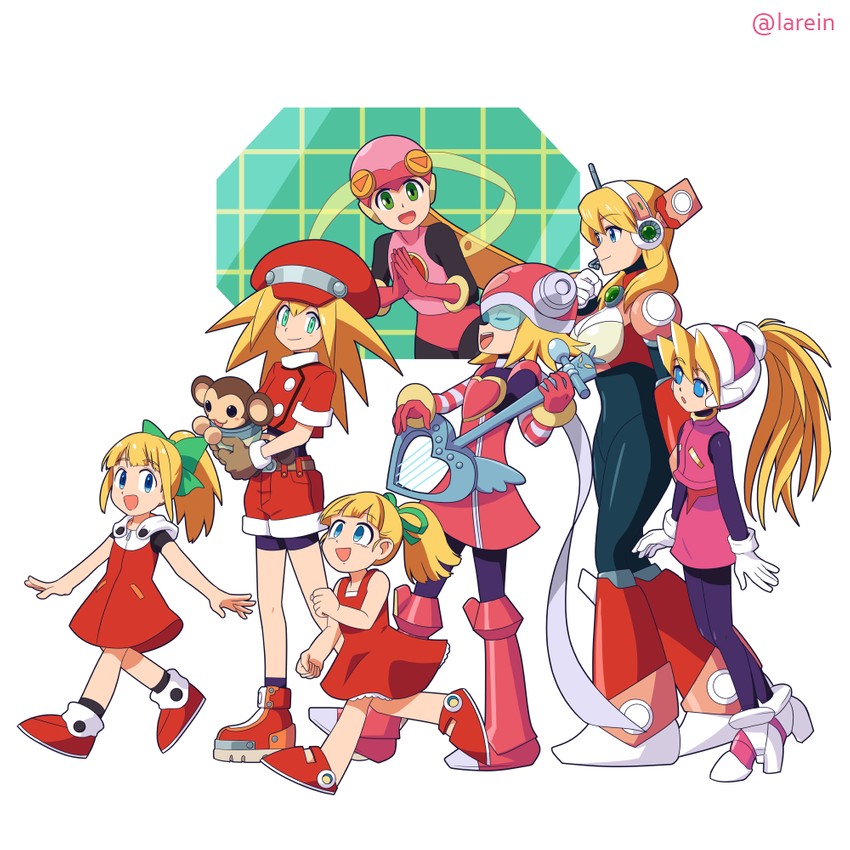 roll, roll caskett, ciel, roll.exe, alia, and 2 more (mega man and 5 more) drawn by lareindraws