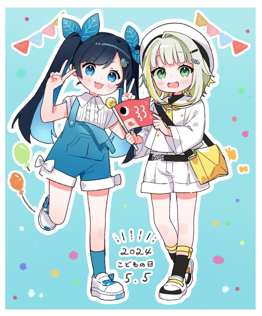 futaba minato, tsunose kotone, and futaba kominato (a.i. voice and 1 more) drawn by binchou_maguro