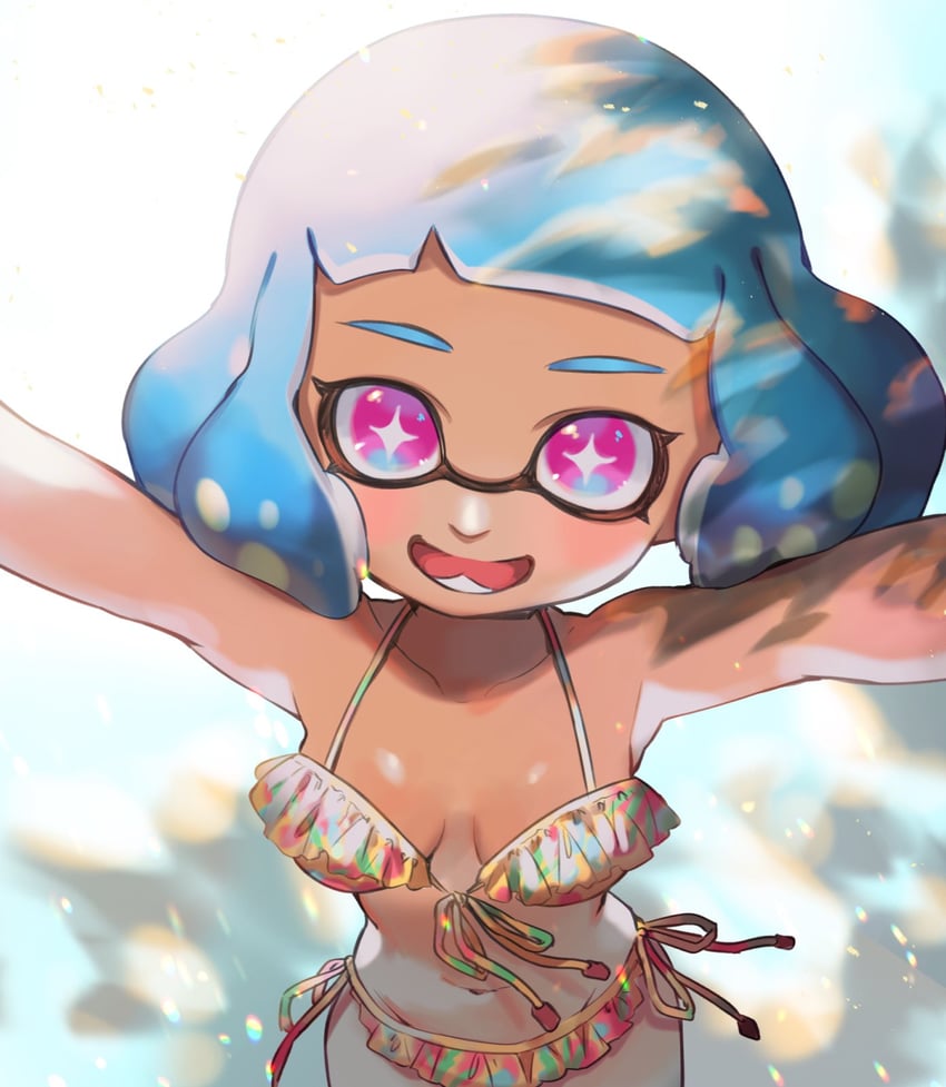 inkling player character and inkling girl (splatoon) drawn by yamagishi_chihiro