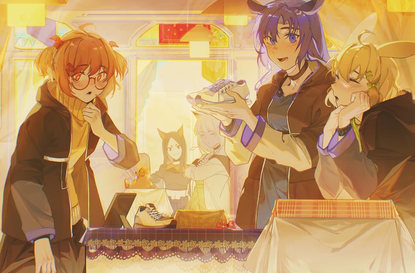 kal'tsit, kroos, dobermann, fang, and beagle (arknights) drawn by supir