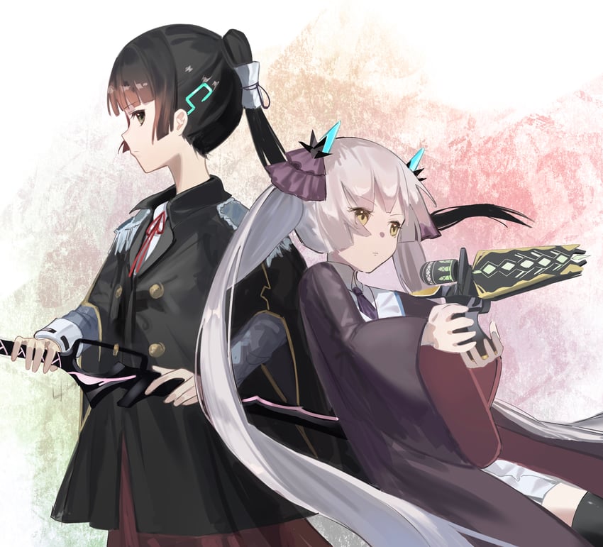 natsume inori and ogasawara hisame (heaven burns red) drawn by kr_woyue