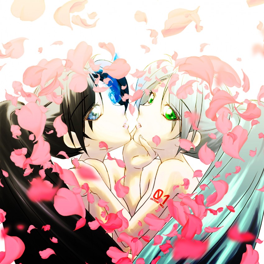 hatsune miku and black rock shooter (vocaloid and 1 more) drawn by kurobuchi