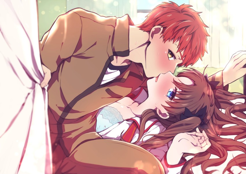 tohsaka rin and emiya shirou (fate and 1 more) drawn by a_sanagi_a