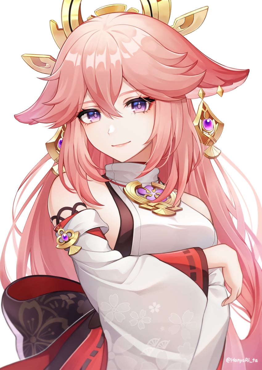 yae miko (genshin impact) drawn by hn_(honyori_ta)