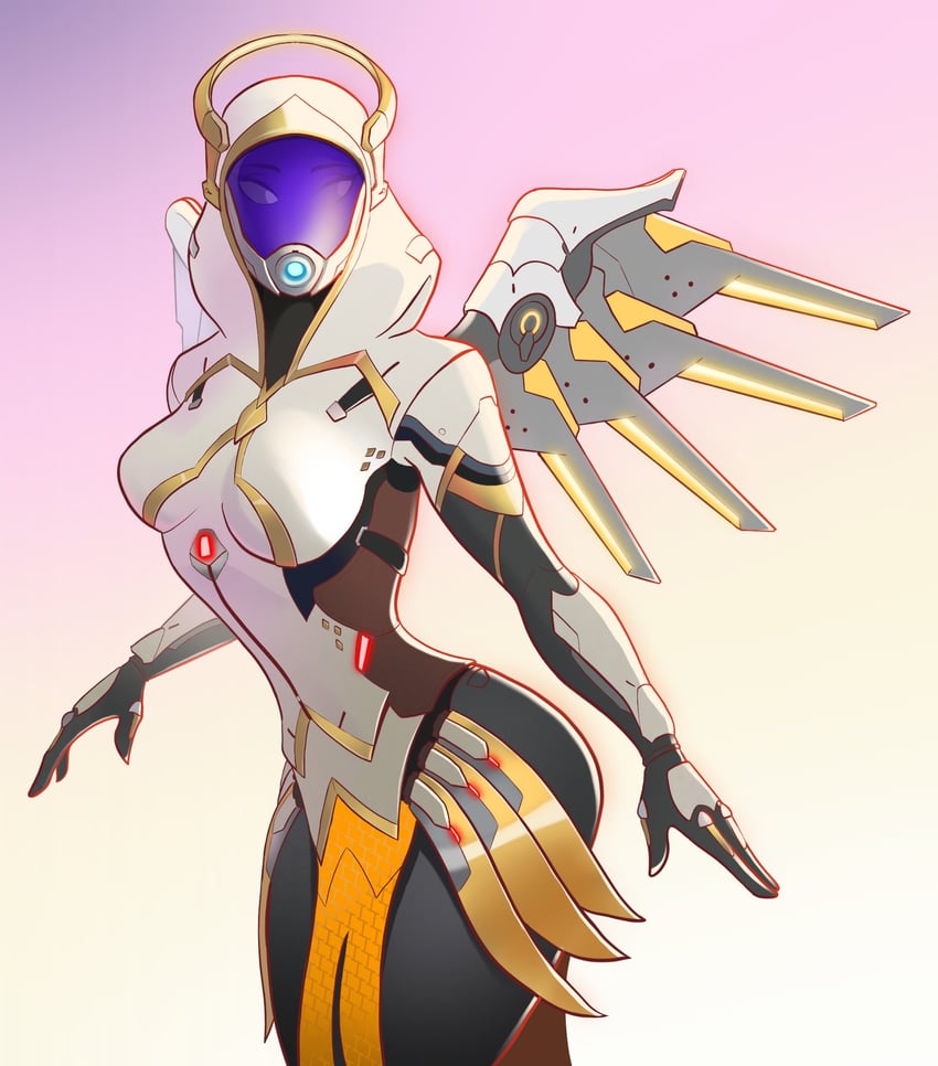 mercy and tali'zorah (overwatch and 1 more) drawn by spacemaxmarine