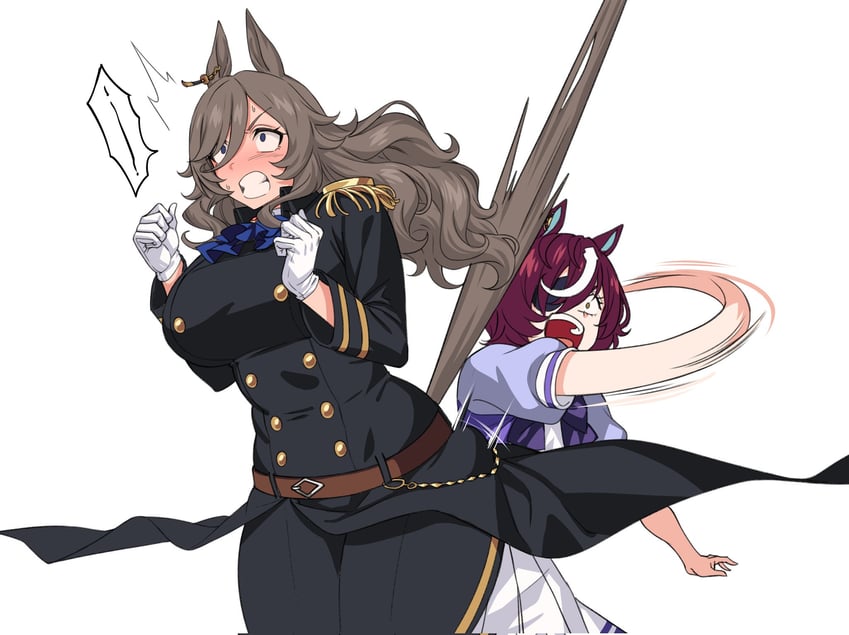 tanino gimlet and perry steam (umamusume and 1 more) drawn by fukuro_(maruaru00)