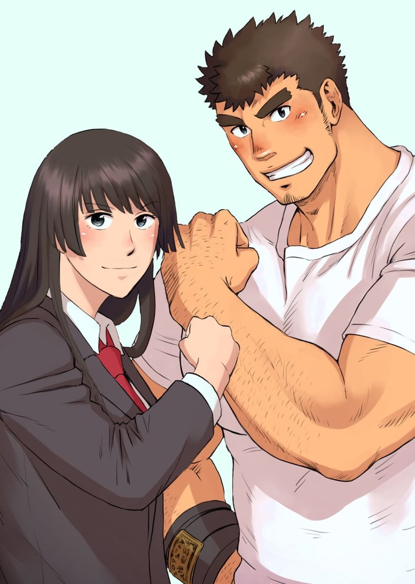 protagonist 2 and takabushi kengo (tokyo afterschool summoners) drawn by unplugged_line