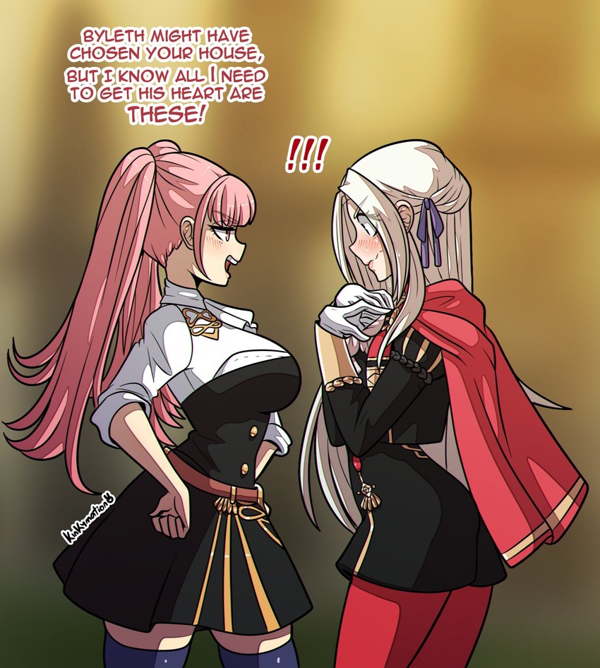 edelgard von hresvelg and hilda valentine goneril (fire emblem and 1 more) drawn by kinkymation