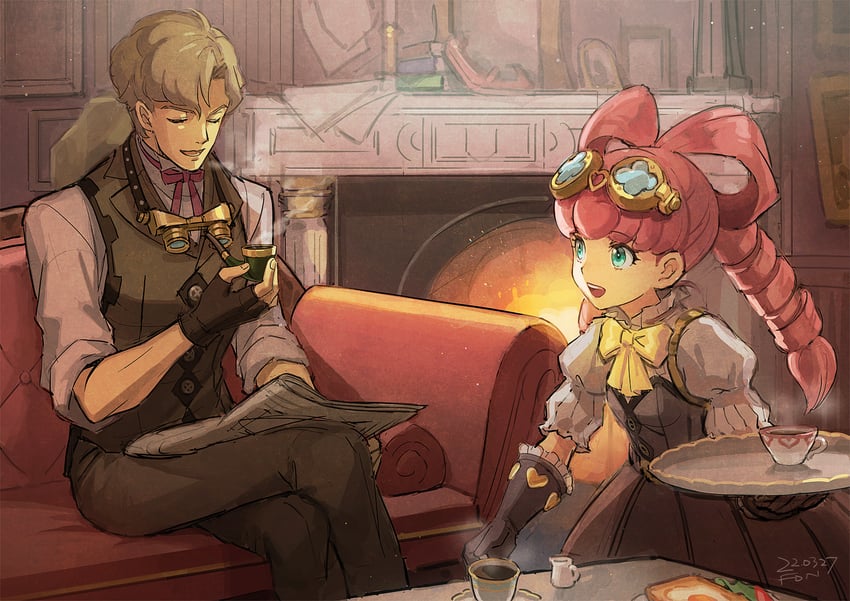 herlock sholmes and iris wilson (ace attorney and 1 more) drawn by fon-due_(fonfon)