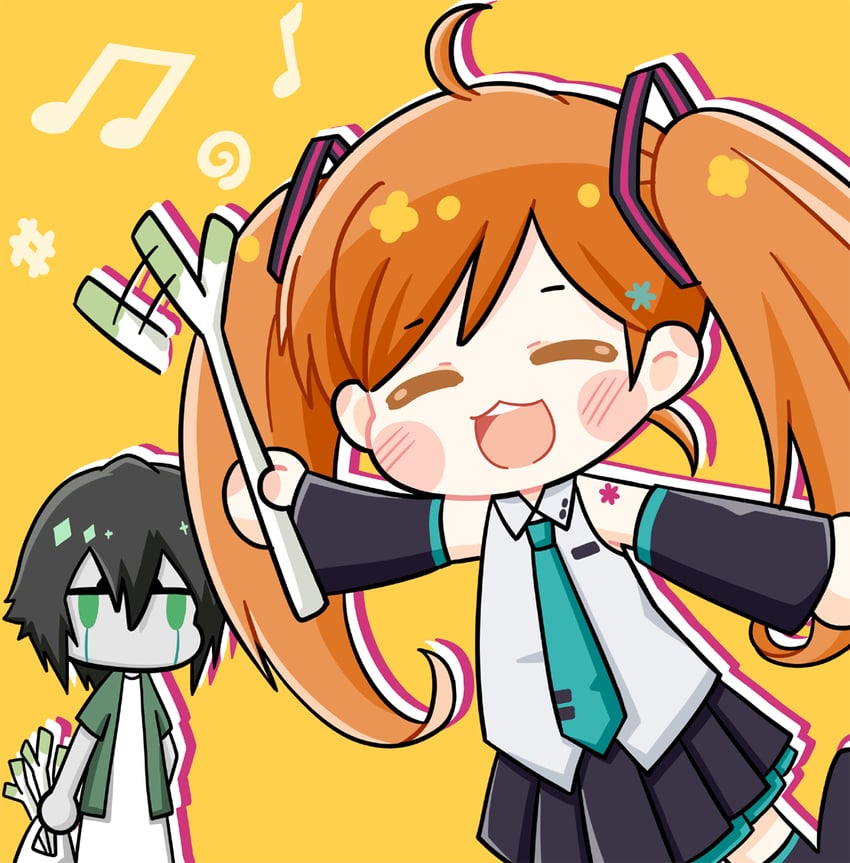 hatsune miku, inoue orihime, and ulquiorra cifer (vocaloid and 1 more) drawn by aou_(tcwth)