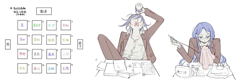 oma kokichi and shirogane tsumugi (danganronpa and 1 more) drawn by morning_(d0nteat)