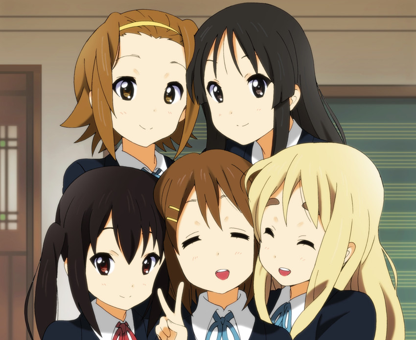 akiyama mio, nakano azusa, hirasawa yui, tainaka ritsu, and kotobuki tsumugi (k-on!) drawn by yamasaki_wataru