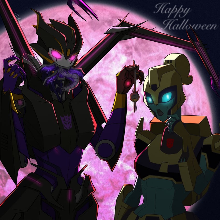 elita one and airachnid (transformers and 2 more) drawn by promise_blue2
