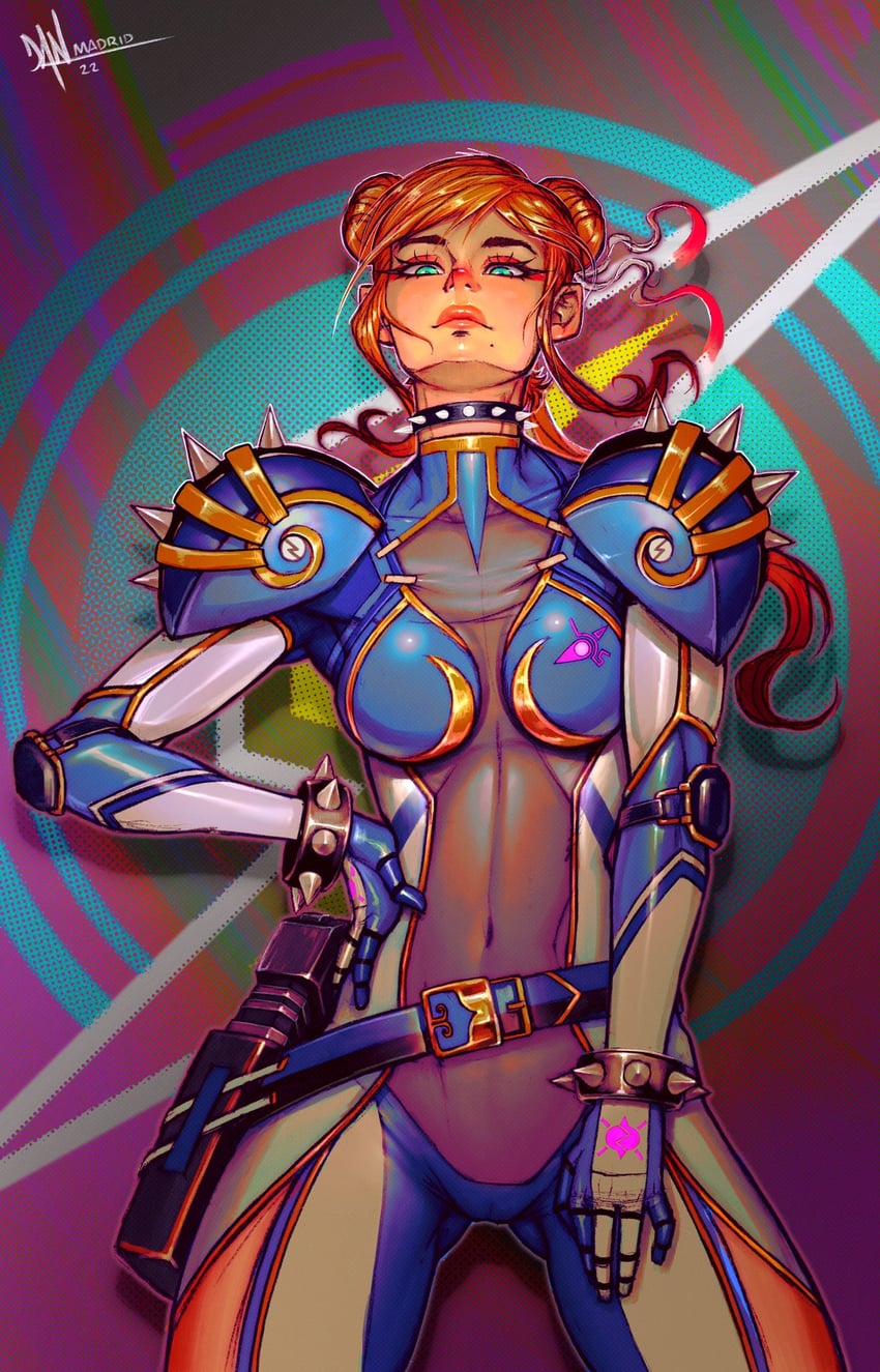 chun-li and samus aran (street fighter and 1 more) drawn by danderfull