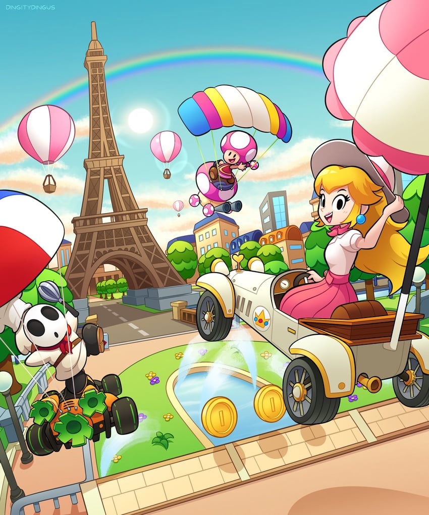 princess peach, shy guy, and toadette (mario and 4 more) drawn by vinny_(dingitydingus)